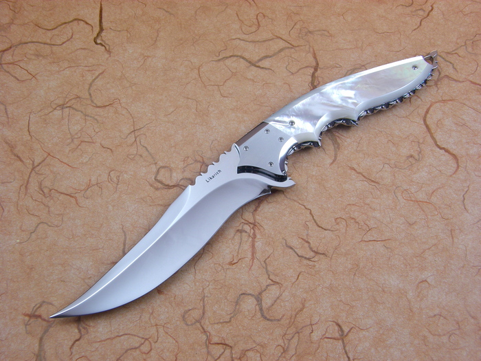 Custom Fixed Blade, N/A, ATS-34 Steel, Mother Of Pearl Knife made by Steve Likarich