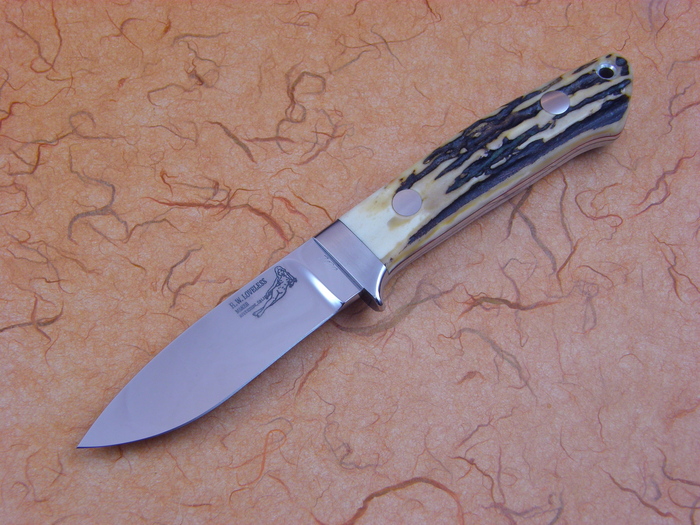 Custom Fixed Blade, N/A, ATS-34 Steel, Stag Knife made by Bob  Loveless