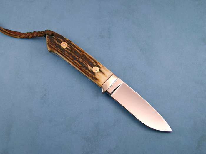 Custom Fixed Blade, N/A, ATS-34 Stainless Steel, Natural Stag Knife made by Bob  Loveless