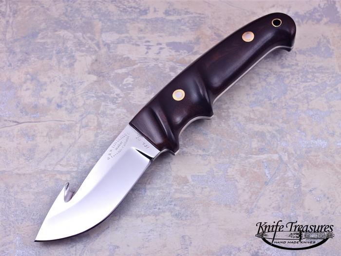 Custom Fixed Blade, N/A, ATS-34 Stainless Steel, Brown Micarta Knife made by Bob  Loveless