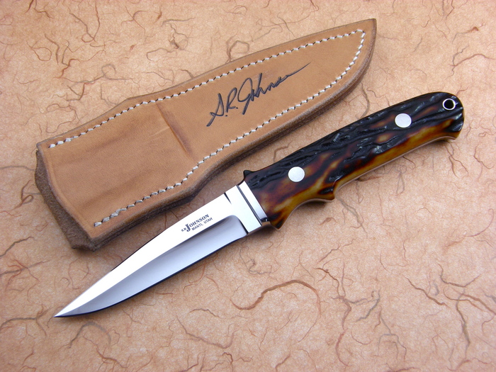 Custom Fixed Blade, N/A, ATS-34 Steel,  Knife made by Steve SR Johnson