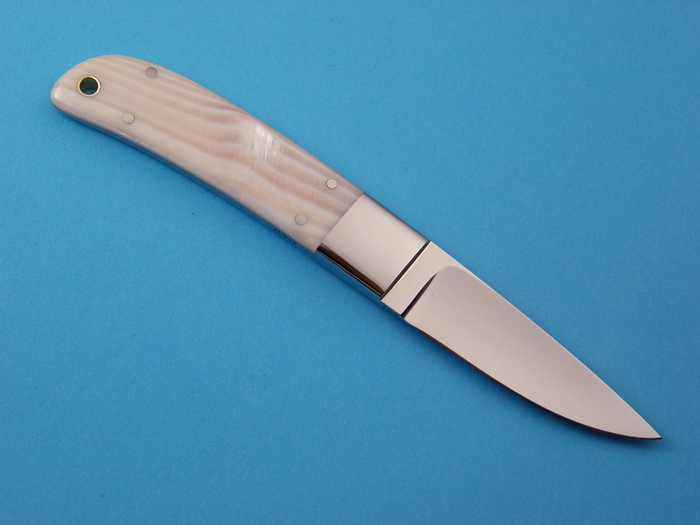 Custom Fixed Blade, N/A, ATS-34 Steel, Pink Pearl Knife made by Steve SR Johnson