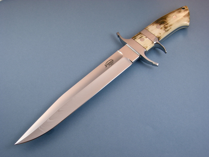Custom Fixed Blade, N/A, 440-C Stainless Steel, Fossilized Mammoth Knife made by Steve SR Johnson