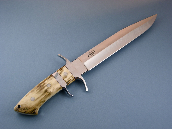 Custom Fixed Blade, N/A, 440-C Stainless Steel, Fossilized Mammoth Knife made by Steve SR Johnson