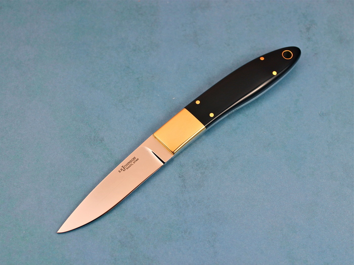 Custom Fixed Blade, N/A, ATS-34 Stainless Steel, Walrus Ivory Knife made by Steve SR Johnson