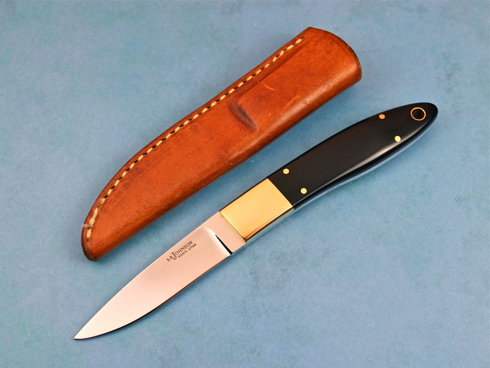 Custom Fixed Blade, N/A, ATS-34 Stainless Steel, Walrus Ivory Knife made by Steve SR Johnson