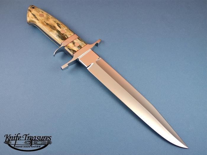 Custom Fixed Blade, N/A, ATS-34 Stainless Steel, Fossilized Mammoth Knife made by Steve SR Johnson