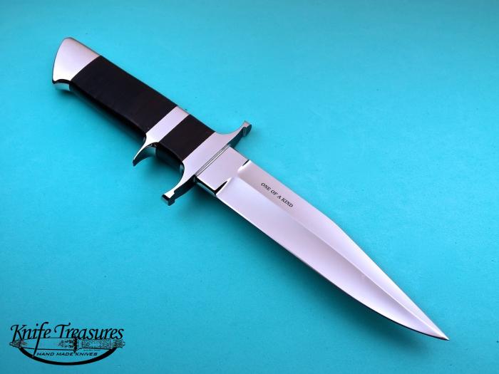 Custom Fixed Blade, N/A, ATS-34 Stainless Steel, Wrapped Leather Knife made by Steve SR Johnson