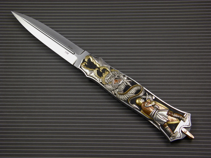 Custom Folding-Inter-Frame, Lock Back, ATS-34 Steel, 416 Stainless Steel Knife made by Warren Osborne