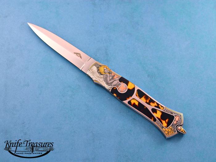 Custom Folding-Inter-Frame, Lock Back, ATS-34 Stainless Steel, Exotic Scales Knife made by Warren Osborne