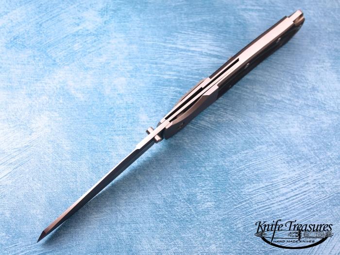 Custom Folding-Bolster, Top Liner Lock, Bead Blasted ATS-34, G-10 Scales Knife made by Warren Osborne