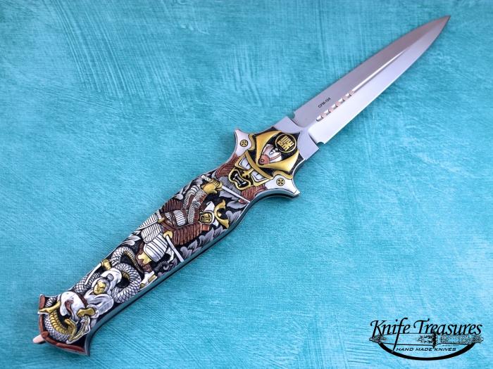 Custom Folding-Inter-Frame, Lock Back, CPM-154, 416 Stainless Steel Knife made by Warren Osborne