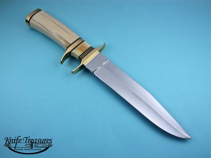 Custom Fixed Blade, N/A, 440-C Stainless Steel, Fossilized Walrus  Knife made by Dennis Friedly